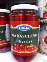 Olivia Maraschino Cherries With Stem เชอรี่มีก้าน โอลิเวีย มาราสชิโน ในน้ำเชื่อม  737g