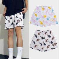 [3 Colors] EE Mens American Street Star Printed Shorts Summer Quick-drying Above Knee Trend Basketball Shorts Orange Pink White