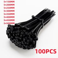 100 cable ties High-quality plastic cable ties 50 lb tensile strength self-locking black and white nylon ties