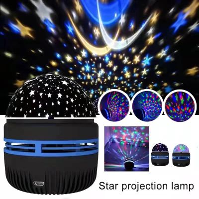 Colorful Star Projector Lamp Home Bedroom LED Night Light Lamp Rotating Magic Ball Lamp Bar Party KTV Stage Light