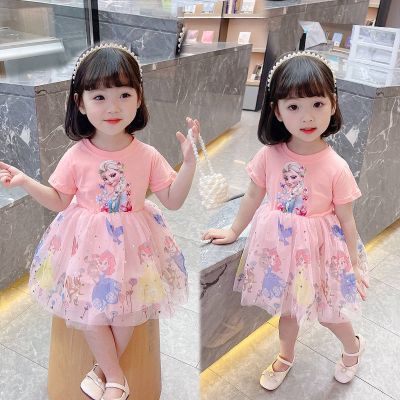 Baby Girl Summer Dress Dress 2023 New Childrens Princess Elsa Dress Little Girl Summer Fashionable Skirt Tide f9CF
