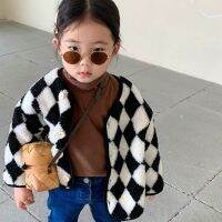 [Childrens clothing] เด็กหญิง39เสื้อแจ็คเก็ตเด็กเกาหลีเสื้อผ้า39; S ฤดูใบไม้ร่วงและฤดูหนาว2021และขนแกะลายสก๊อตเสื้อแจ็คเก็ตลำลองขนสัตว์ขนแกะอุ่น