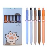 Cute Cat Paw Retractable Press Gel Pens 0.5mm Black Ink Ballpoint Pen Kawaii School Student Writing Stationery Supplies Pens