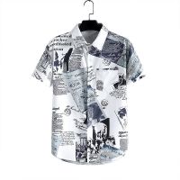 ☞  Summer popular logo ins restoring ancient ways is the new handsome short-sleeved shirt male flower shirt joker loose Thailand beach two sets