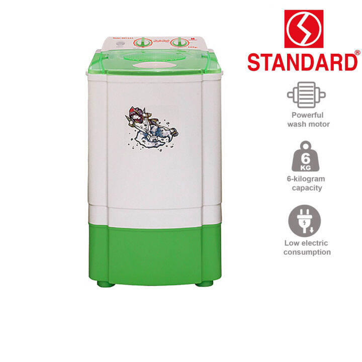 Standard Single Tub Washing Machine 6 Kg Capacity Powerful Wash Motor