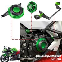 Allotmark Motorcycel Ninja400ฝาครอบเครื่องยนต์กรอบ Sliders Crash Pad Case Protector Guard กรอบปลั๊กสำหรับ Kawasaki Ninja 400 EX400 Z400 2018 2019 2020 2021 2022อุปกรณ์เสริม