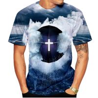 New Fashion Summer Cross Men/Women Christian Cross Jesus Print 3D Mens T-Shirt