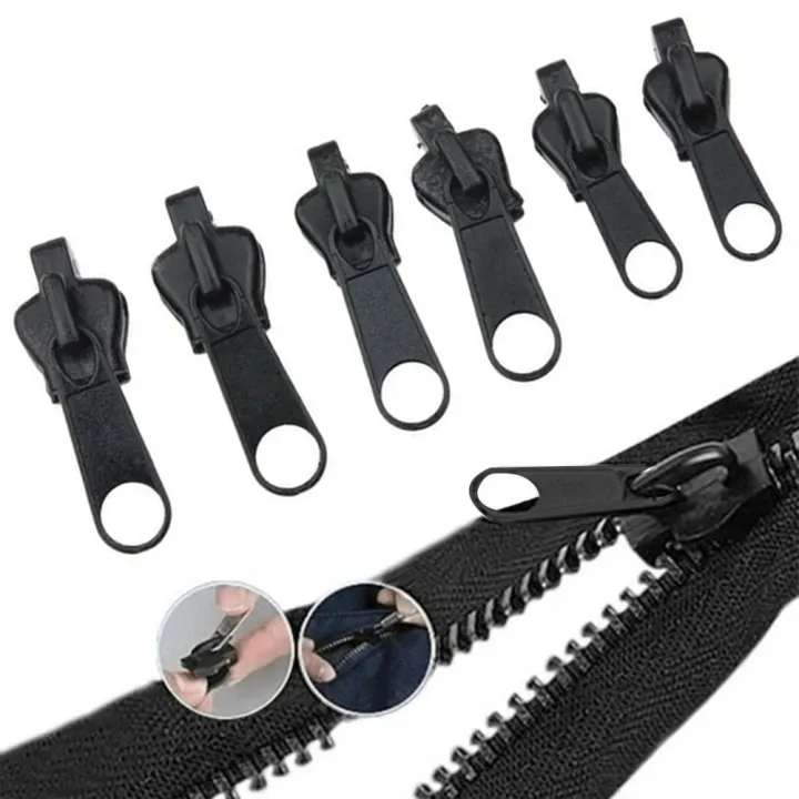 6PCS Zipper Repair Kit Universal Zipper Fixer with Metal Slide Fix Any