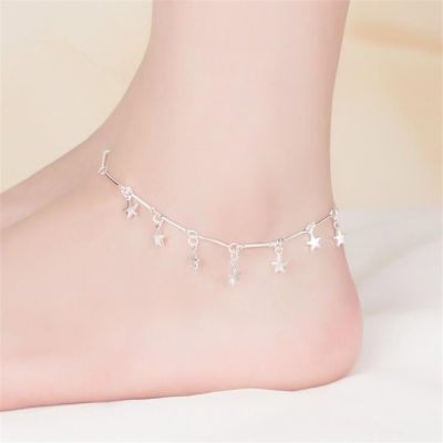 KOFSAC แฟชั่นใหม่925โซ่ข้อเท้าเงิน Anklets สำหรับผู้หญิงพรรคเครื่องประดับเท้าน่ารักดาวสร้อยข้อมือสาวของขวัญวันเกิด