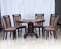 FURNITURE ชุดโต๊ะอาหาร KENTON 130 Cm// MODEL: DS-M618-B08 ดีไซน์สวยหรู สไตล์เกาหลี โต๊ะหน้าหินอ่อน 6 ที่นั่ง สินค้ายอดนิยมขายดี แข็งแรงทนทาน ขนาด 130x80x76 Cm