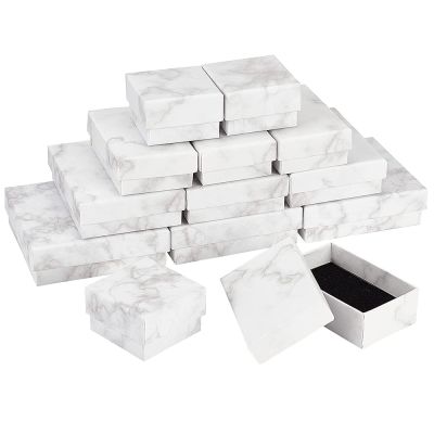 กล่องเครื่องประดับกระดาษแข็ง18 ~ 24ชิ้นกล่องเก็บกล่องพกพาสำหรับสร้อยคอสร้อยข้อมือต่างหูสี่เหลี่ยม