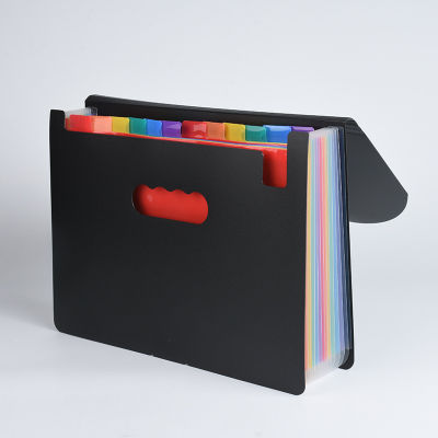 12-Compartment 6-Wire Rainbow Organ Bag A4 Paper Information Booklet Exam Paper Folder Storage Bag Paper Folder File Folder