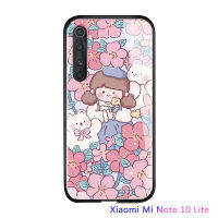 เคสเคสโทรศัพท์มือถือพร้อมสำหรับ Xiaomi Mi Note 10 Lite MI Note 10 Note10 Pro เคสมันวาวผู้หญิงดอกไม้สุดหรูกระจกเทมเปอร์กันกระแทกฝาหลังใหม่