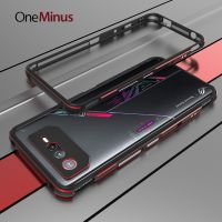 เคสสำหรับ Asus ROG Phone 6 Pro 7 5 5S อะลูมิเนียมกรอบกันชนโลหะบางโทรศัพท์ฟันดาป้องกันปกป้องตัวเครื่อง + ตัวป้องกัน Carmera