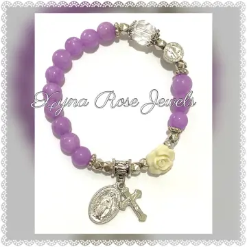 Shop Rosary Bracelet Purple with great discounts and prices online