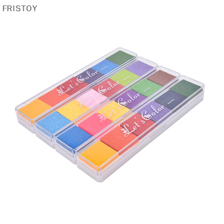 fristoy-แผ่นหมึกพิมพ์6สีปลอดสารพิษแผ่นหมึกพิมพ์ยางพิมพ์ลายนิ้วมือแสตมป์งานฝีมือแบบทำมือ