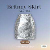 KT02 l BRITNEY SKIRT กระโปรงกลิตเตอร์ Silver วิบวับ