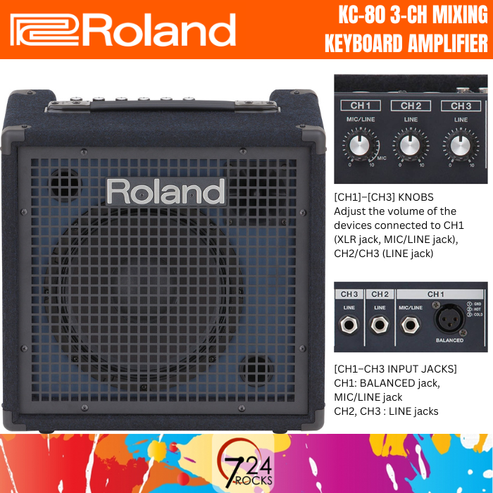 724ROCKS Roland keyboard amplifier Roland KC80 3Ch Mixing Keyboard