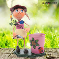 U-RO DECOR รุ่น SUSIE-C กระถางดอกไม้ กระถางต้นไม้ - สีชมพู ที่ใส่จัดเก็บ อุปกรณ์เครื่องเขียน จัดเก็บเครื่องประดับ จัดเก็บมือถือและอุปกรณ์