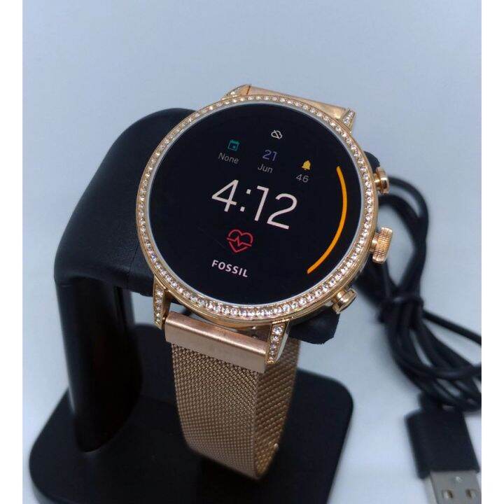 Ruentech Bands Compatibile con Fossil Q Donna Gen 4 Venture HR/Fossil Q Donna Gen 3 Venture Touch Screen Smartwatch/Fossil Q Donna Tailor Hybrid Strap Band Cinturino in Silicone, Foglia di tè e