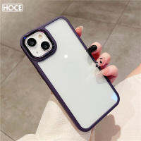 HOCE เคสสำหรับไอโฟนโทรศัพท์อะคริลิกชุบโลหะ,เคสใสโทรศัพท์13 12 11 14 15 Pro Max XR XS X 8 7 Plus ป้องกันกล้องเคสโครงอ่อนลูกอมกันกระแทกแบบใส