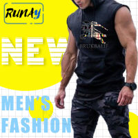 RUNAY แฟชั่นผู้ชายแขนกุดเสื้อกั๊กมีฮู้ดสำหรับผู้ชายSlim Jacketเสื้อเชิ้ตสตรีเสื้อสำหรับชาย