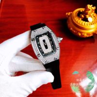 ♔ The new Richard red lip female table star Cecilia cheung barrel shaped studded with watch lady drill lips wrist watch