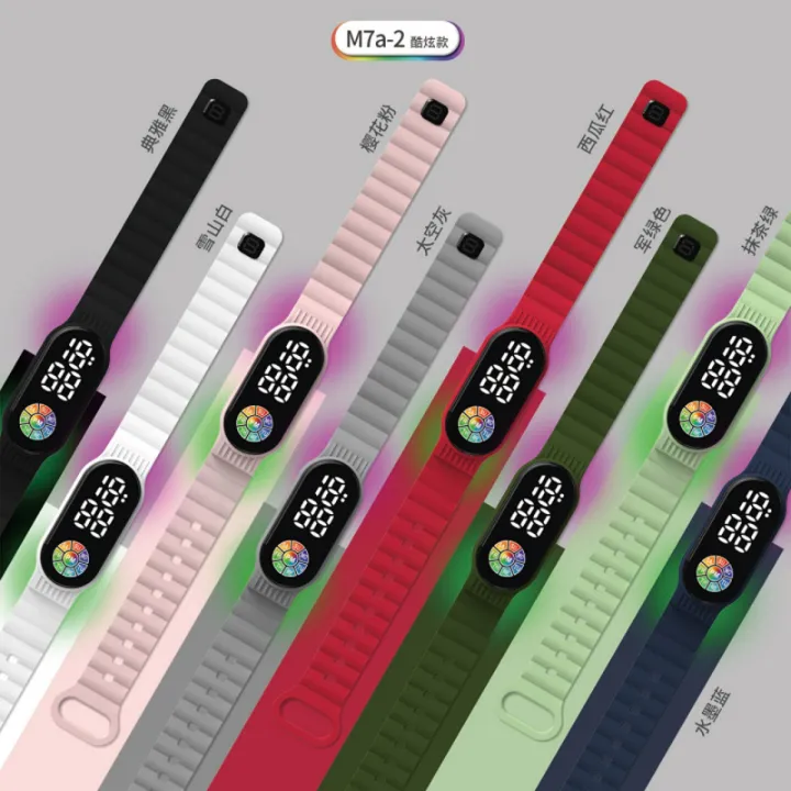 โรงงานขายส่งต้นฉบับ-m7a-2-สร้อยข้อมือเด็กเท่-led-นาฬิกาอิเล็กทรอนิกส์สร้อยข้อมือกีฬาจุดขายส่ง