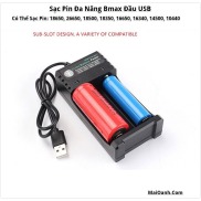 Sạc Đa Năng Đầu USB 2 Khe - Sạc Pin 18650, 14500 - Tự Động Ngắt Khi Pin Đầy