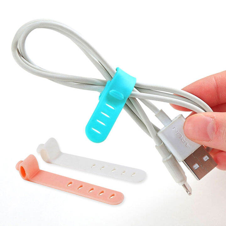 Wire Cord Wrap Management Charger Winder Cable Tie Organizer Hook Loop 