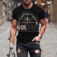 2023Summer Mens Dark aAshion Heavy Metal Rock Motorcycle Logo 3D   Short-Sleeved T-shirt Plus Size XXS/6XL