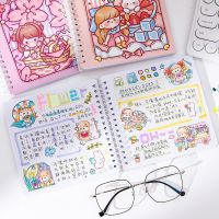 [COD] Taro ball sauce square hand account book hard shell coil cute notebook girl heart grid notepad