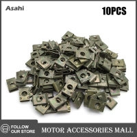 Asahi Motor 10 20 30 40ชิ้นฐานสกรูรถยนต์คลิปตัว U คลิปตัวยึดดัดแปลงรถตัวหนีบกันชนโลหะอุปกรณ์ตกแต่งภายในรถยนต์