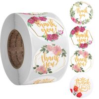 500pcs/roll Floral Thank You Stickers 2.5CM Round Seal Label Handmade Scrapbooking Envelope Stationery Sticker Stickers Labels