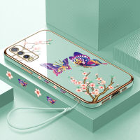 Casing For Reno 7 7Z 7Lite 7Pro 6 6Z 6Pro 5 5Z 5F 5K 5Lite 5Pro 4 4Z 4F 4Lite 3 2Z 2F 2 Z Case Colorful Butterfly Luxury Chrome Plated Soft TPU Square Phone Case Cover Cases For Girls