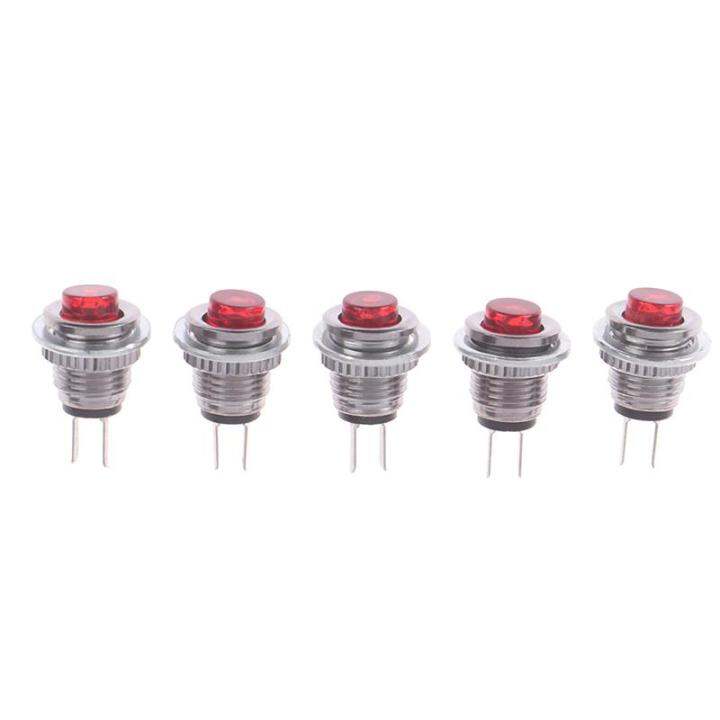5X DS101 Micro Push Button Switch 8mm Mount Reset Momentary Cap Round