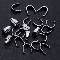 50pcs/lot 316 Stainless Steel Jewelry Pendant Clip Pinch Bail Connector Buckle Wholesale Connectors Buckles