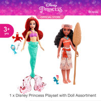 Disney Princess Playset with Doll Assortment ดิสนีย์ ปริ้นเซส เซตตุ๊กตาเจ้าหญิง 1 เซต  HLW34