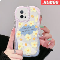 JIUMOO เคสสำหรับ Vivo Y55 Y75 5G,Y55s 2023 2023 Y33e Y52t Y30 T1 5G Iqoo เคส Z6ลายดอกไม้สีเหลืองเคสเนื้อครีมนิ่มกันกระแทกเคสโทรศัพท์โปร่งใส TPU ซิลิกาแบบใสเจล Y33s ฝาครอบป้องกันเลนส์กล้องถ่ายรูป