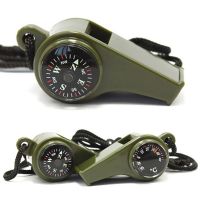 1PC outdoor multi-function three in one whistle life-saving whistle with compass thermometer