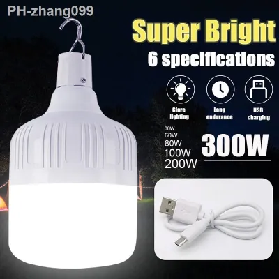 Rechargeable Camping Light Usb Led Bulb High Power Hanging Tent Light Portable Emergency Bulb For Garden Outdoor