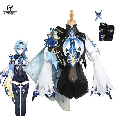 ROLECOS Genshin Impact Eula Cosplay Costume Uniform Cosplay Costume Women Halloween Party Outfit Game Suit Lovely Jumpsuits