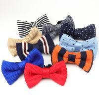 {EDDLYT}เด็กถัก Bowtie ปรับยืดหยุ่นผีเสื้อหนึ่งดาดฟ้าผ้าผูกคอ Bowties ออกแบบเด็กถักชุดถักโบว์ผูก