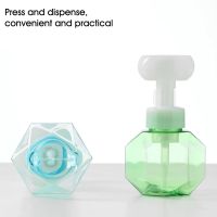 300ml Flower Foaming Liquid Soap Refillable Hand Soap Dispenser Pump Clear Bottle 5-color Kitchen Bathr Soap Dispensers Supplies