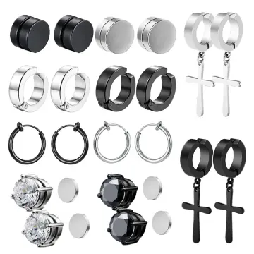 Stainless Steel Temporary Magnetic Stud Earrings Set Non Piercing, Cross  Dangle Hoop Design, Unisex Clip On CZ Temporary Magnet L230620 From  Us_arizona, $10.69 | DHgate.Com