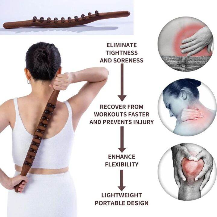 WINTRLY Handheld Massage Stick Relieve Stress Wood Scraping Stick