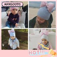 MAXG Fashion Girls Boys Winter Knitted Crochet Blue Patchwork Baby Bow Hat Beanie Cap