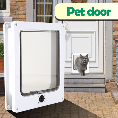 4 Way Lock Pet Rotary Door Easy Install Inligent Control Switch Kitten Small Pet Gate Doors Safe Cat Flap Locking Door New