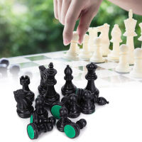 Weight Tournament Chess Game Set - Chess Board Game Plastic Chessmen Set International Chess Game Complete Chessmen Set Black &amp; White