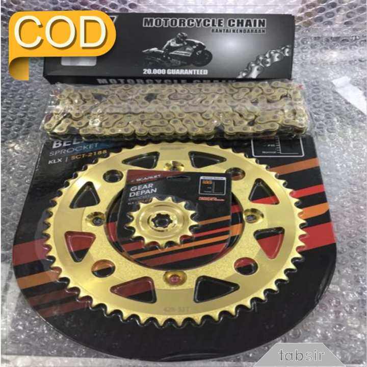 Terlaris Gear set klx 150 d tracker 150 trabas harian scarlet Keren